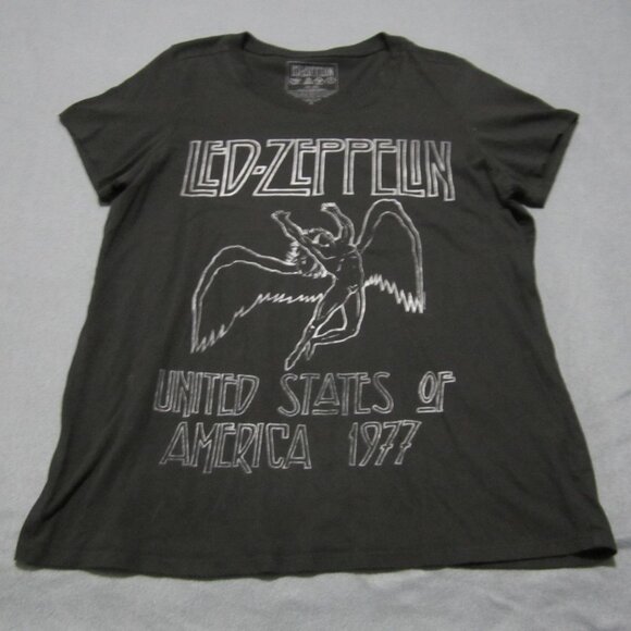 Led-Zeppelin United States of America 1977 T-Shirt Men's L Black Short Sleeve - Picture 9 of 10